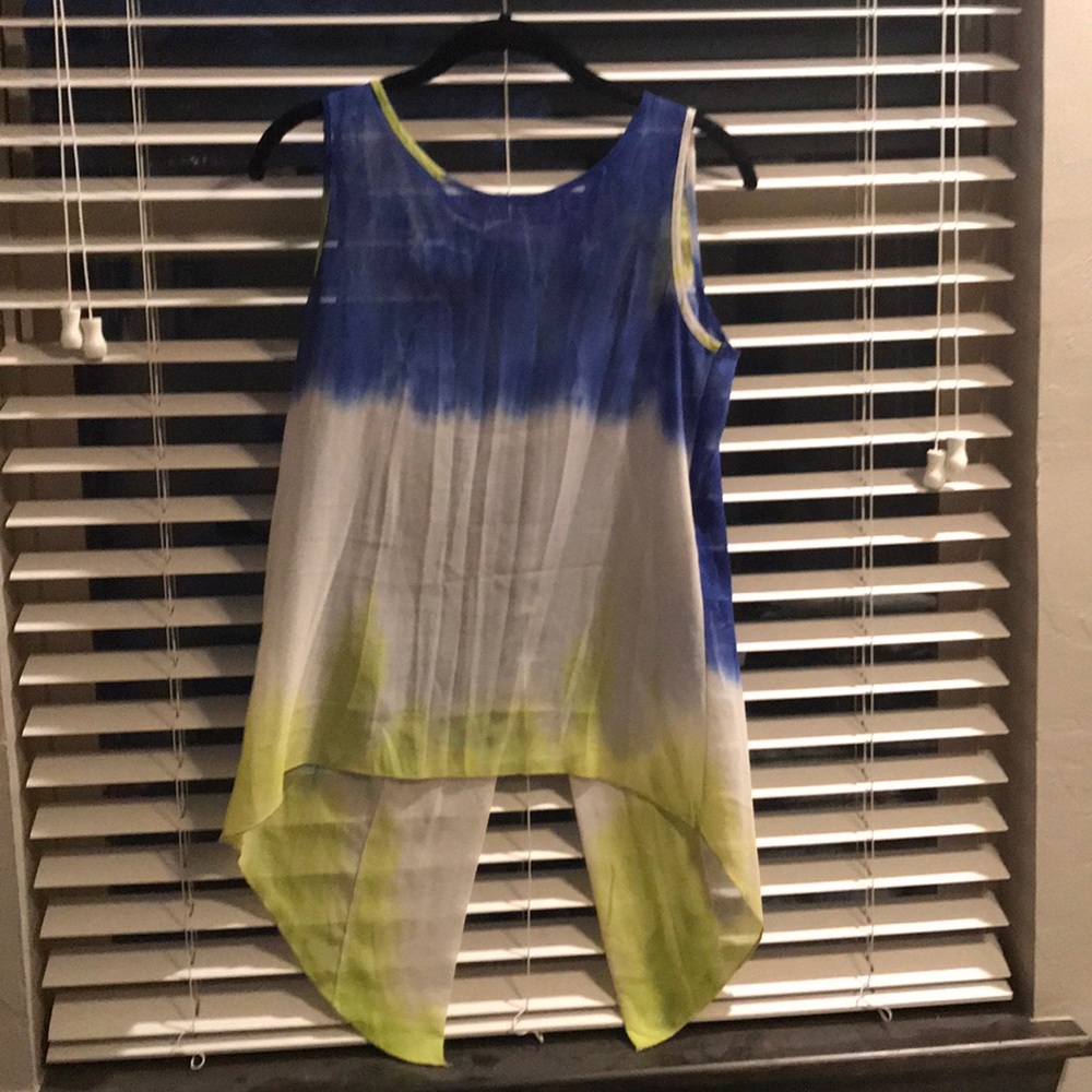 Faded multicolor silk tank